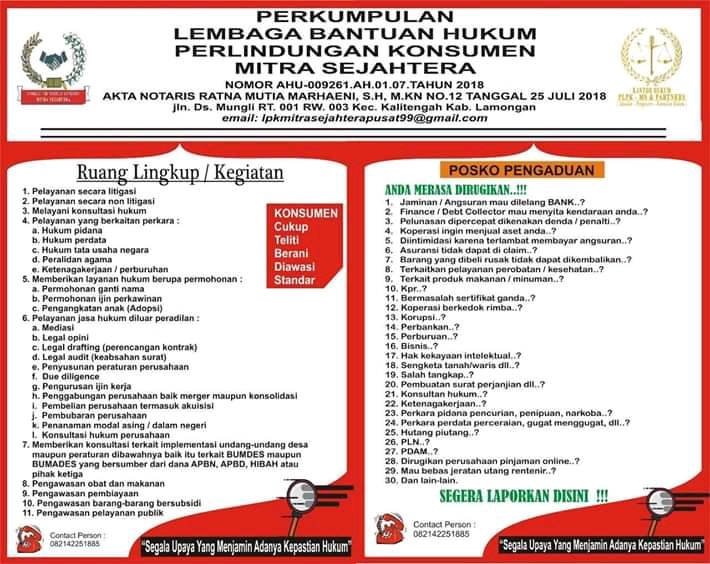 Posko Pengaduan Konsumen Mitra Sejahtera